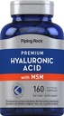Piping Rock Hyaluronsyre Supplement | 100 mg | 160 kapsler | med MSM for kvinner og menn | Ikke-GMO, Glutenfri
