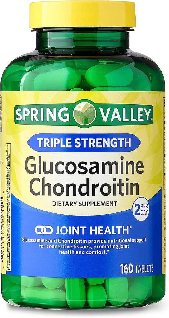 Spring Valley - Glucosamine Chondroitin, Triple Styrke, 160 tabletter fra Spring Valley