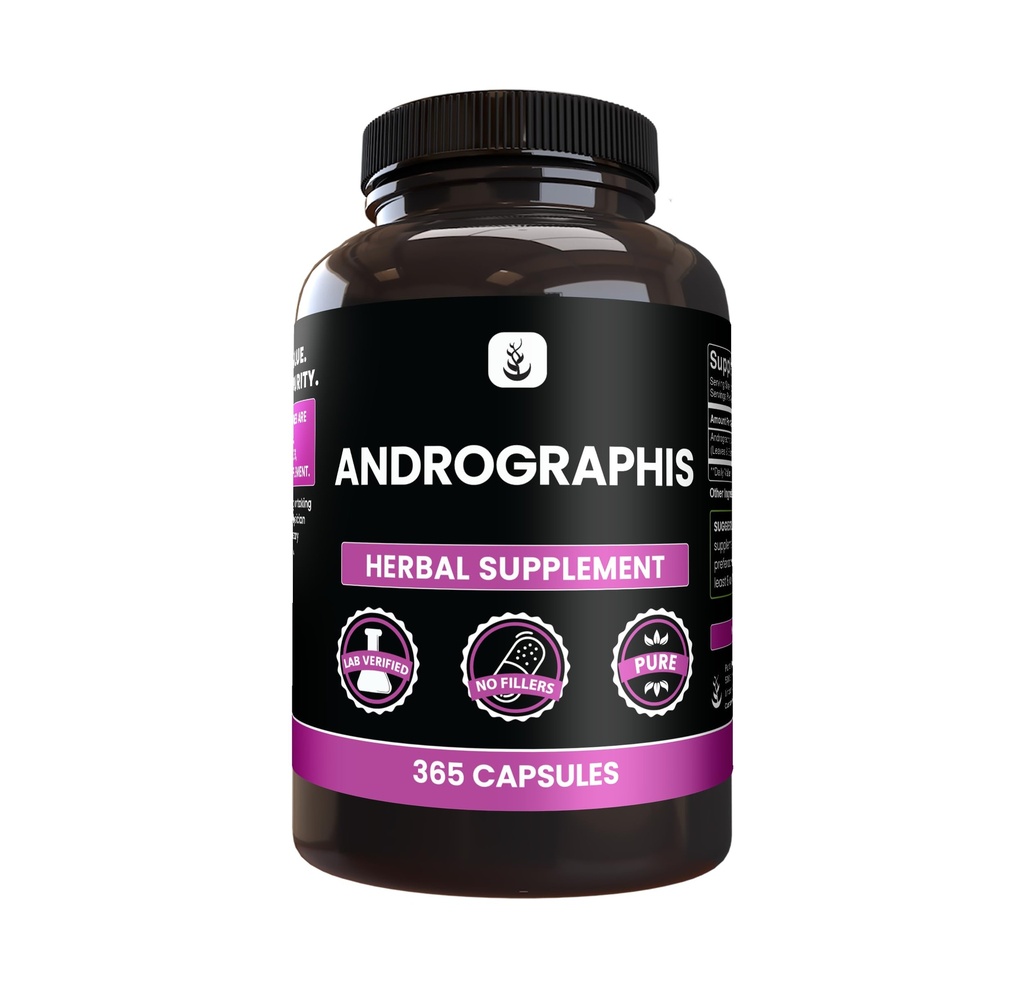 PURE ORIGINAL INGREDIENTS Andrographis Paniculata, (365 kapsler) alltid ren, ingen tilsetningsmidler eller fyllstoffer, Lab verifisert
