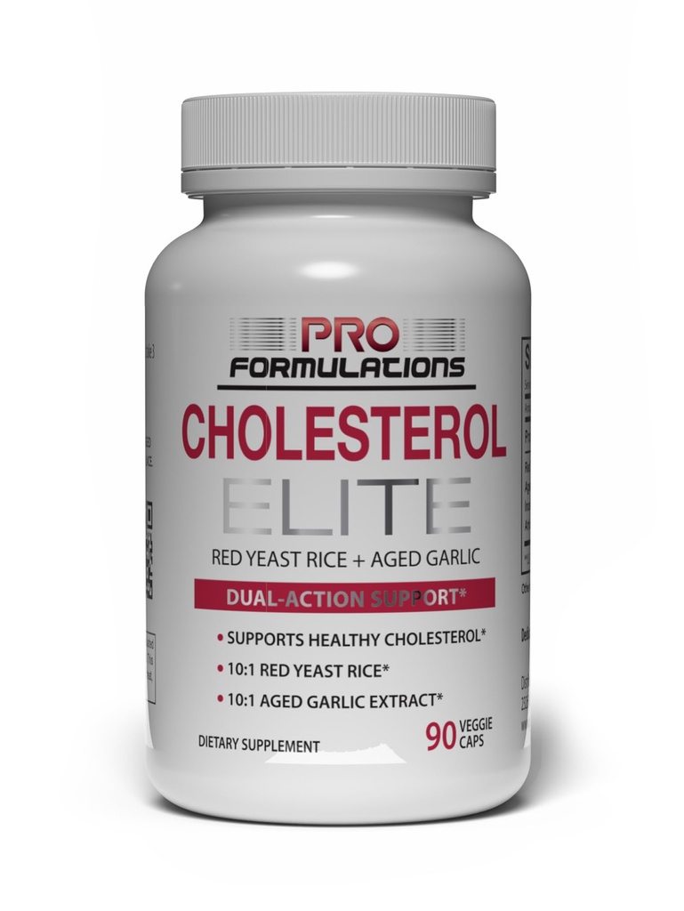 Pro Formeller MD Cholesterol Elite – Dual Action Cholesterol Support – 90 Veggie Caps – drevet av Red Yest Rice & Aged Garlic Extract – Forbedret med Inositol & Artichoke Extract
