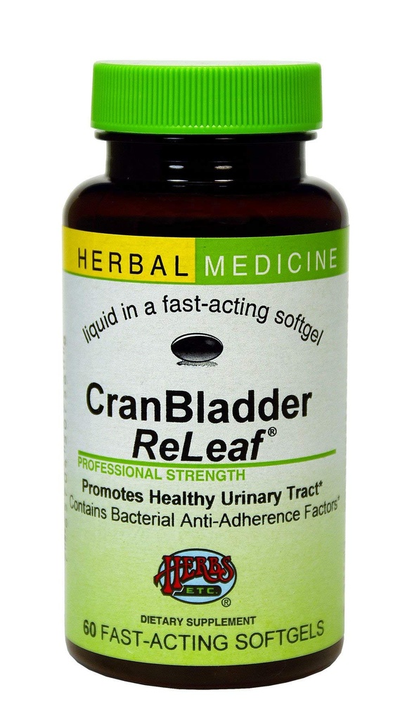 Urter Etc. CranBladder ReLeaf Softgels - Blader Helse Støtte - Naturlig Supplement Formula til å hjelpe urinhelse og komfort - Optimal Urin Støtte med Cranberry - 60 Softgels (60 Serveringer)