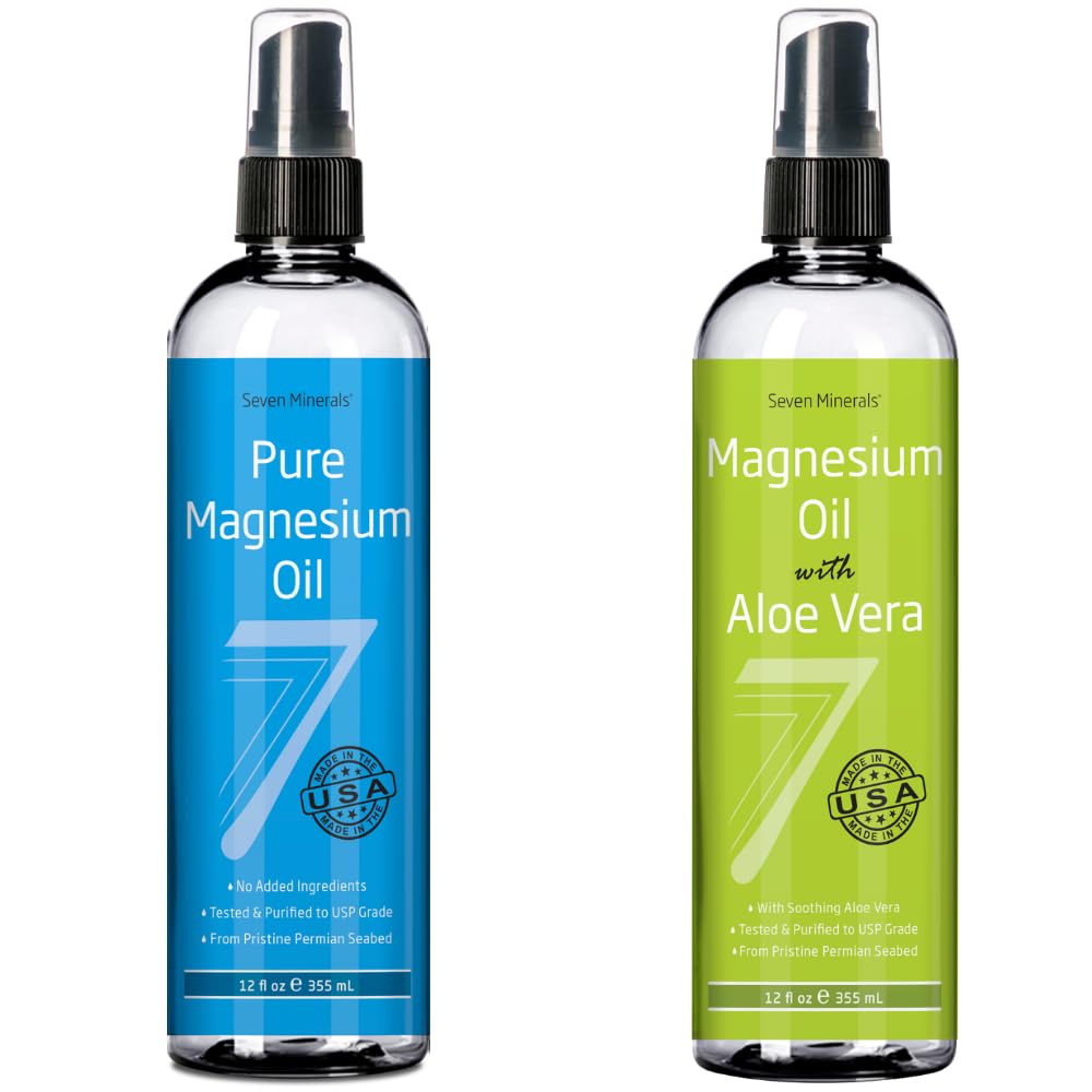 7 mineraler ren magnesiumolje og ren magnesiumolje med Aloe Vera
