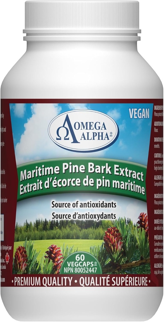 Omega Alpha Maritime Pine Bark Extract Anti Hypertensjon 60 kapsler