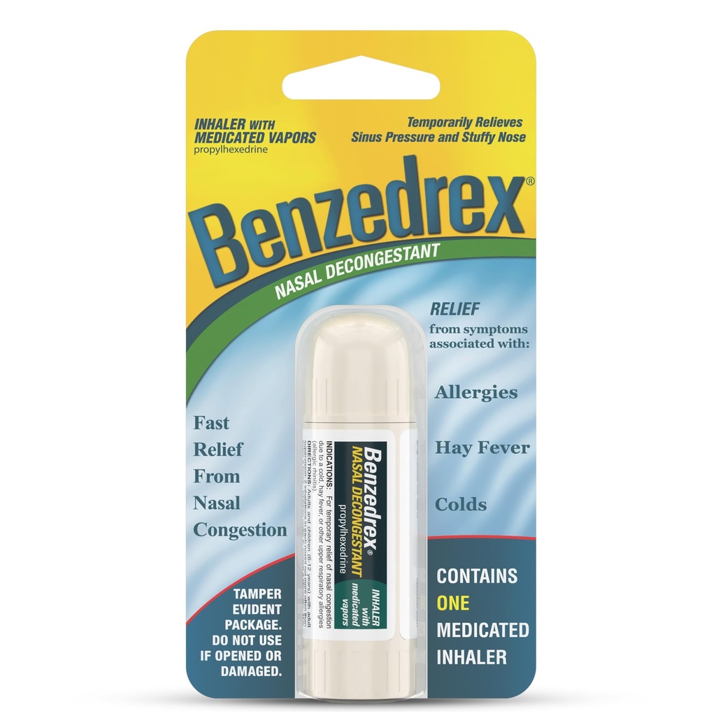 Benzedrex Nasal Decongestant Inhaler, 1 greve (pakke med 1)