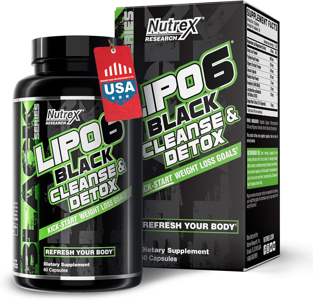 Nutrex forskning Lipo-6 renser og detox for vekttap og digestiv helse | 7 dagers raske naturlige Colon Cleanser og Detox for kvinner og menn | Redusere bloating, økt energi, ease digestion