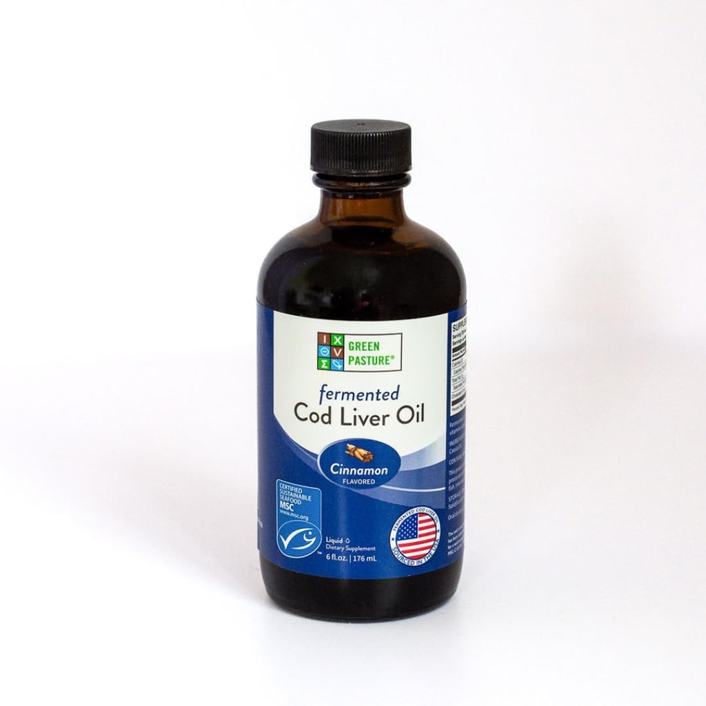 Grønn pastur - Fermentert cod lever olje væske - 6 fl oz. - kanel