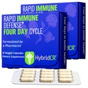 HybridCR Rapid Immun Support Supplement – 4 dagers immunforsvarssupplement - immunforsvarsforsterker med Echinacea, Ginseng, Andrografi, Sink, Selenium – Reisestørrelsessystemstøtte – 24 Caps, 2 Dose Packs