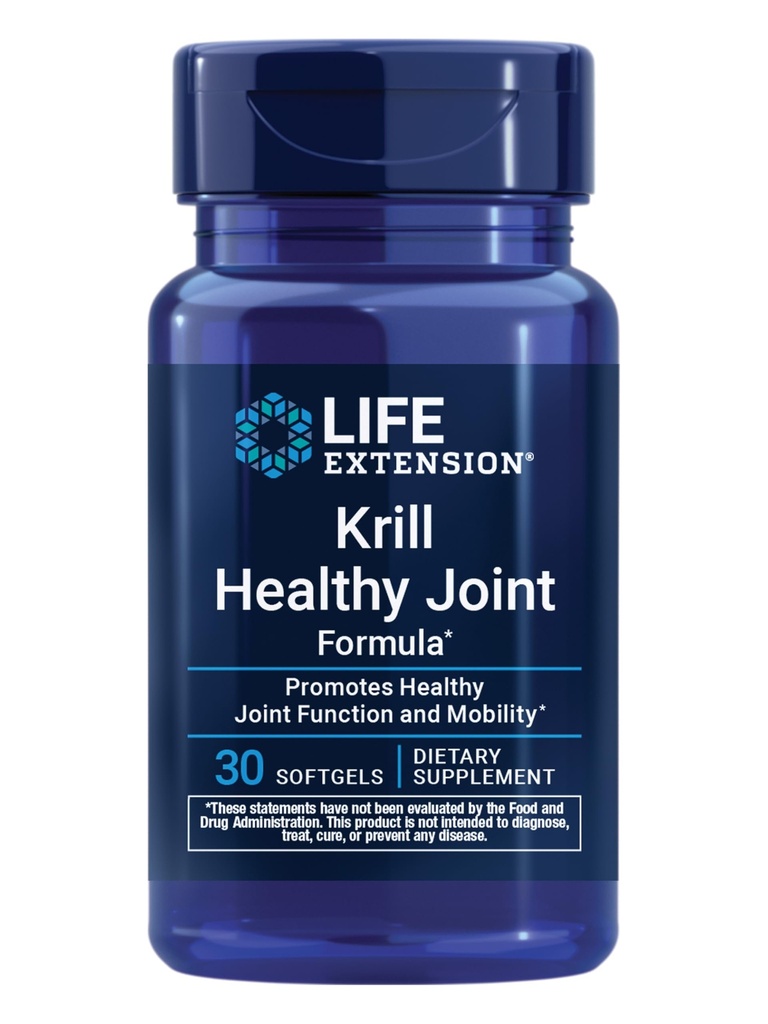 Livsforlengelse Krill Sunn Joint Formula, Krillolje, hyaluronsyre, Den karotenoide astaxanthin for sunne ledd, sunn kropp, glutenfri, ikke-GMO, 30 mykegel