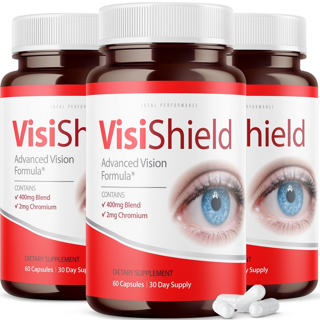 (3 pakke) Visishield Advanced Vision Formula for øyne Supplement piller vitaminer (180 kapsler)