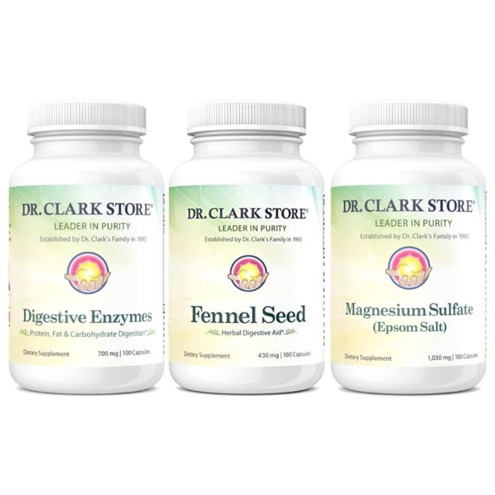 Dr. Clark Store Flat Tummy & Debloating Kit – Naturlig Digestiv Støtte for Bloating Relief, Flat Mage & Forbedret Gut Helse