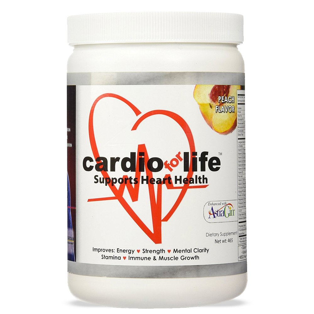 Cardio for Life L-arginin pulver 16oz - naturlig nitric oksid kosttilskudd kardiovaskulær økning energi - fersken