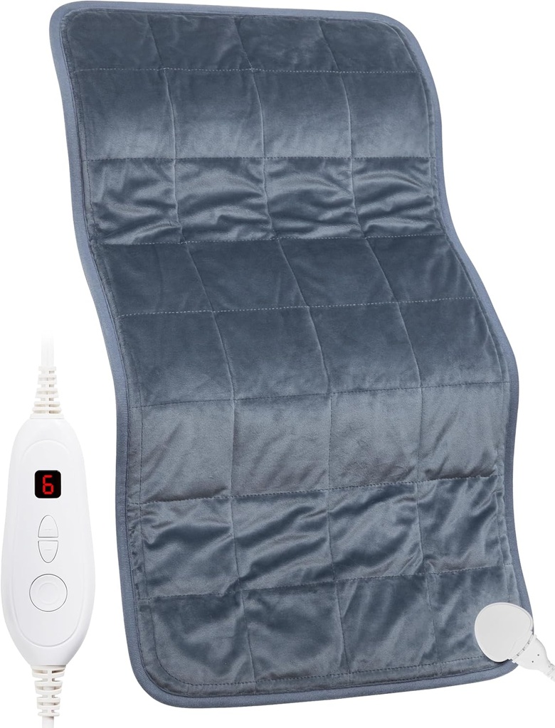 Vektet oppvarmingspad, 17''x 33" XXXL Ekstra stor elektrisk varmepad for ryggsmerter Relief w/ 6 varmeinnstillinger 2H Auto Shut-Off, w/4.9lbs BPA-fri perler for cramper hals skulder armer maskin vaskbar