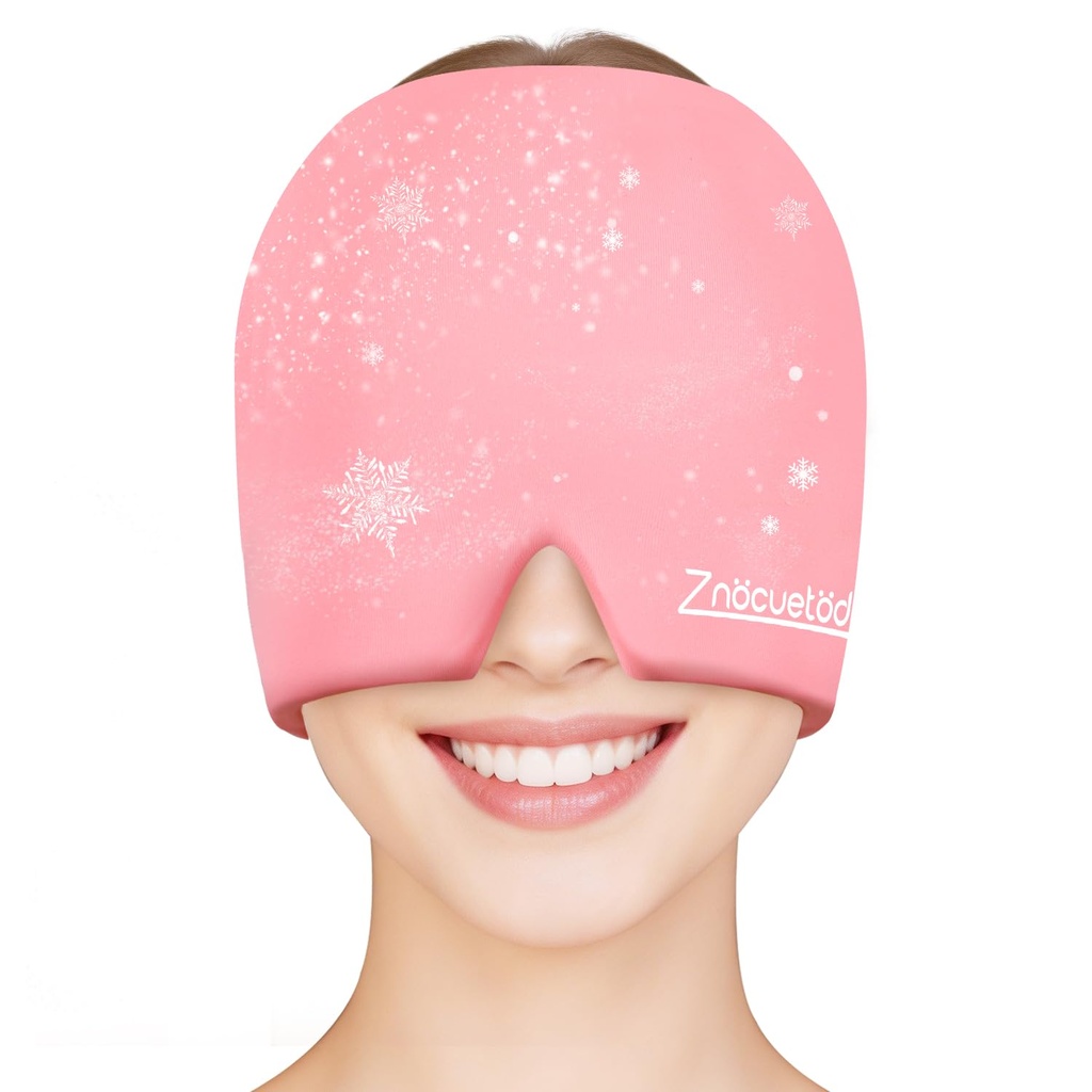 ZNÖCUETÖD Migraine Hodepine Relief Cap Hat Full hode ispakke Wrap kjøling Gel Ice Beanie Cold Cap Hot/Cold Compress Therapy for Sinus, Stress, Tension, hodesmerter Relief, kvinner