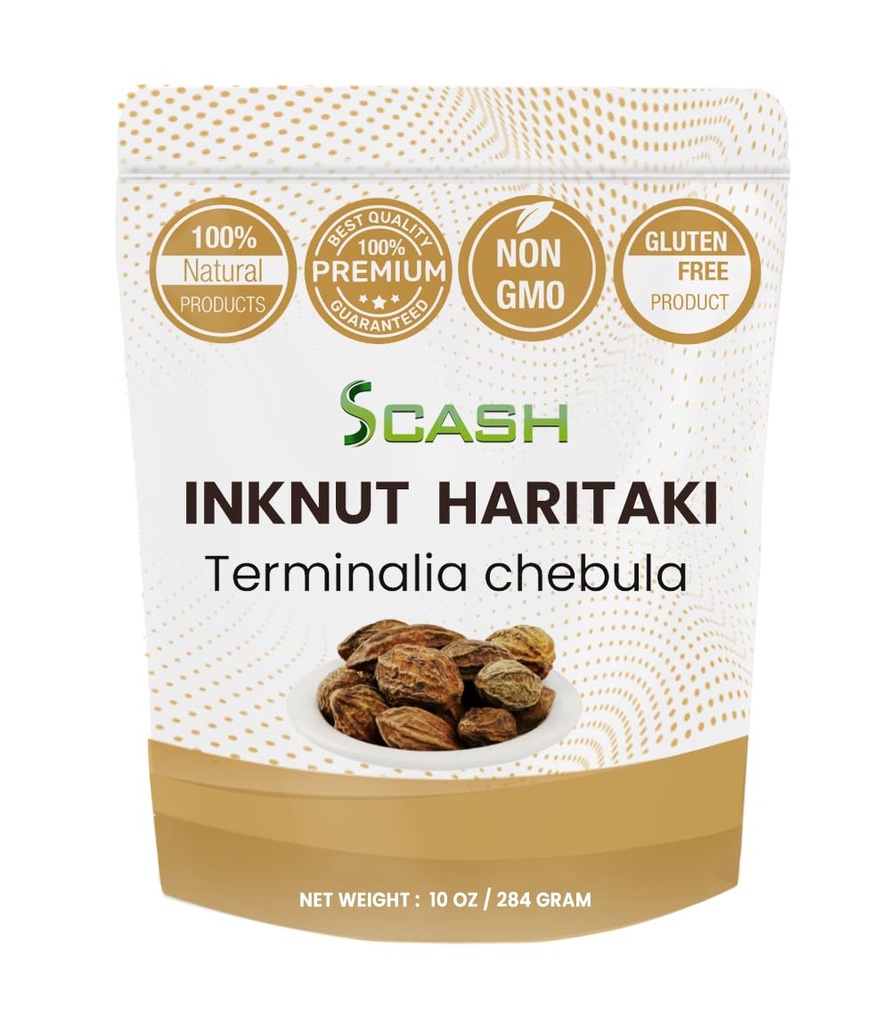 Haritaki / Inknut Hele for mørke sirkler | 10 Ounce (283 gram) | 100% naturlig tørket urt | Terminalia chebula