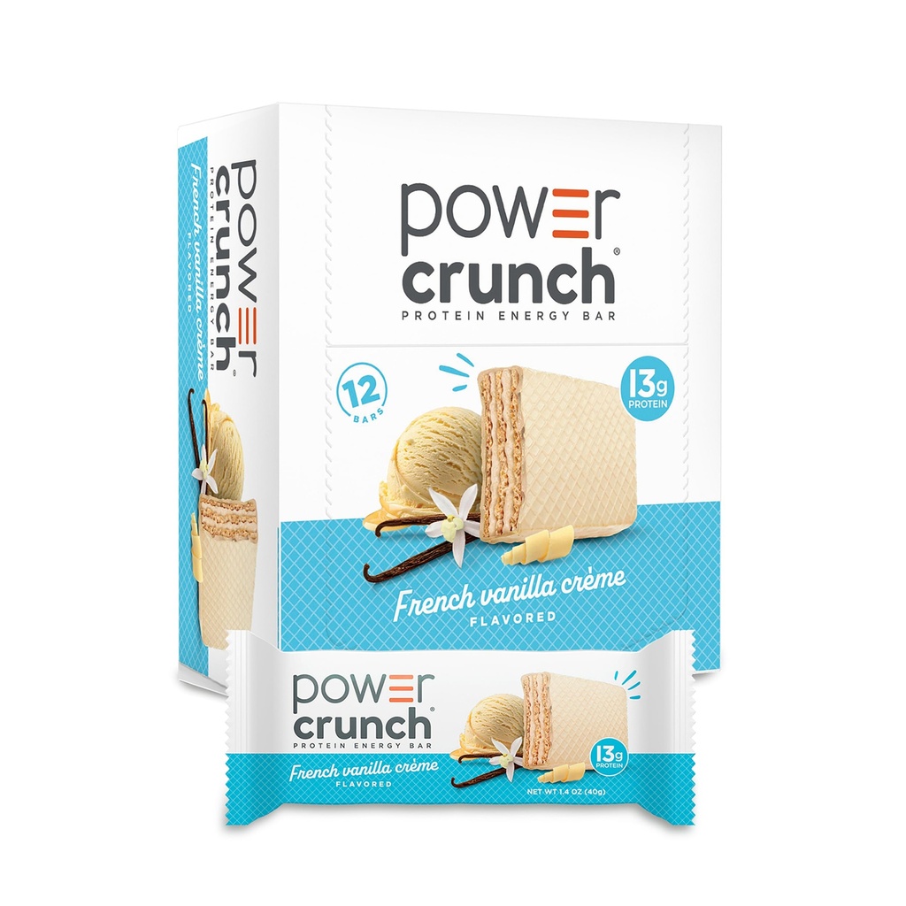 Power Crunch Protein Wafer Barer, høyproteinsnacks med Delicious smak, fransk Vanilla Creme, 1,4 Ounce (12 greve)
