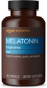 Elementer - Melatonin 5mg Kapsler, Hjelper med noen ganger søvnløshet, Vegan, Unflavored, 195 Count (pakke på 1), 6 måneders forsyning (pakke kan variere)