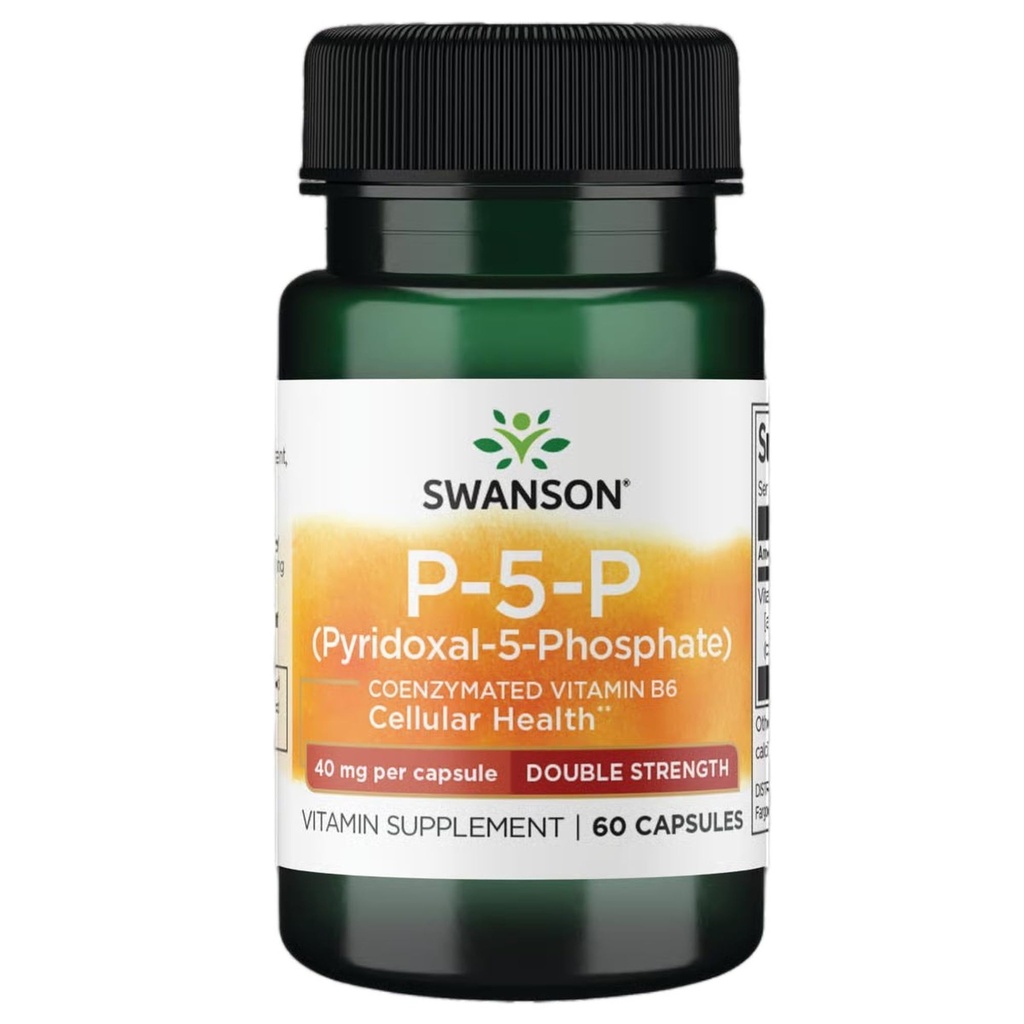 Swanson P-5-P (Pyridoxal-5-fosfat) Koenzymert vitamin B-6 40 Milligrams 60 kapsler