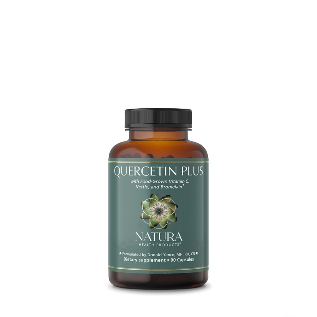 Natura Helseprodukter Quercetin Plus Supplement - Modulerer sunn immun- og histaminrespons - Med Bromelain, Vitamin C, Nettle Leaf & Quercetin (90 Kapsler)