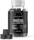 Aktivert Charcoal Gummies - Natural Coconut Shell Charcoal Gummy Supplements for Detox Support, Mage Bloat & Oral Helse - Glutenfri, Vegan & Pectin Basert - Acai Flavor, 60 Count