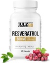 Resveratrol Capsules 600 mg per servering, Potent antioksidant kosttilskudd kapsler, 60 kapsler i 1 flaske, laget i USA
