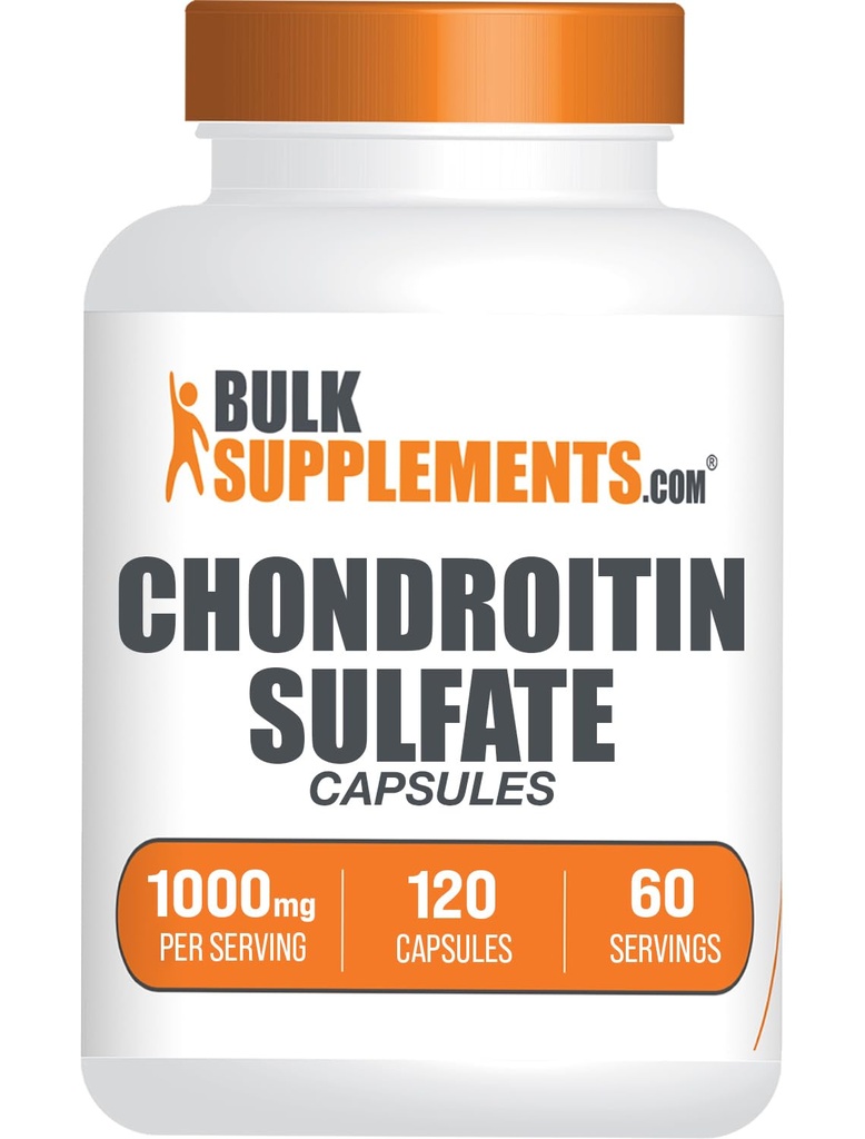BulkSupplements.com Chondroitin Sulfate Kapsler - Næringstilskudd, Chondroitin Sulfat 1000 mg - Glutenfri, 2 Kapsler per servering, 120 greve (pakke med 1)