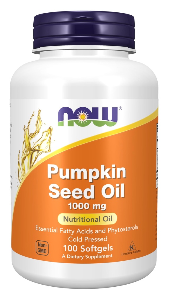 NU Kosttilskudd, Pumpkin Seed Oil 1000 mg med essensielle fettsyrer og fytosteroler, kalde presset, 100 Softgels