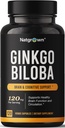 Natgrown Ginkgo Biloba 120mg - Ekstra styrke Ginkgo Biloba Ekstrakt Kapsler - 120 Antall