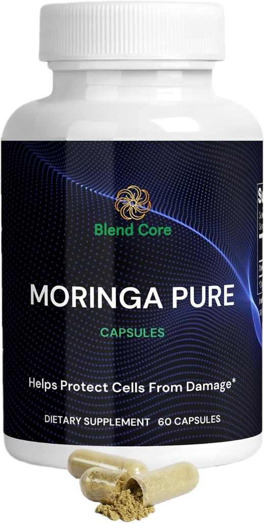 Moringa Antioksidant Kapsler - Naturlig Moringa Oleifera - 800 MG Energi, Metabolisme og immunstøtte.