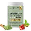 Superfood Reds & Greens pulver - 11.64 oz, Prebiotika og probiotika for Digestive Helse, Super Greens pulver med Ashwagandha for Gut Helse, Immunitet, Antioksidanter, Vegansk, Ikke-GMO