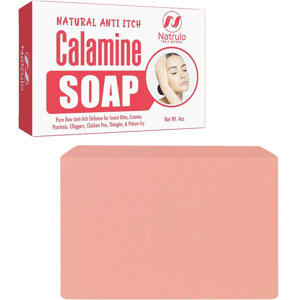 Naturlig raskt fungerende klør relief såpe Bar - beroligende Calamine Soap for kløende hud, Insekt Bite, Eczema, Ivy Rash, Kylling Pox - ren rå anti-kykt Forsvar rengjøring hudpleie - laget i USA