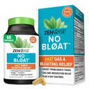 Zenwise Helse Ingen Bloat Digestive Enzymer for Gut Helse, Gas & Bloating Relief - Multi Enzymes Digestion Supplement med probiotika, Ginger, Turmeric Dandelion & Lactase - Menn & kvinner - 60 Teller