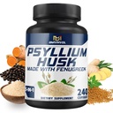 BMVINVOL Psyllium Husk Capsules Fiber Supplement med Fenugreek, Turmerisk, Ginger, Black Pepper - Støtte Digestive System, Intestinal Helse - 240 Antall for 4 måneders forsyning