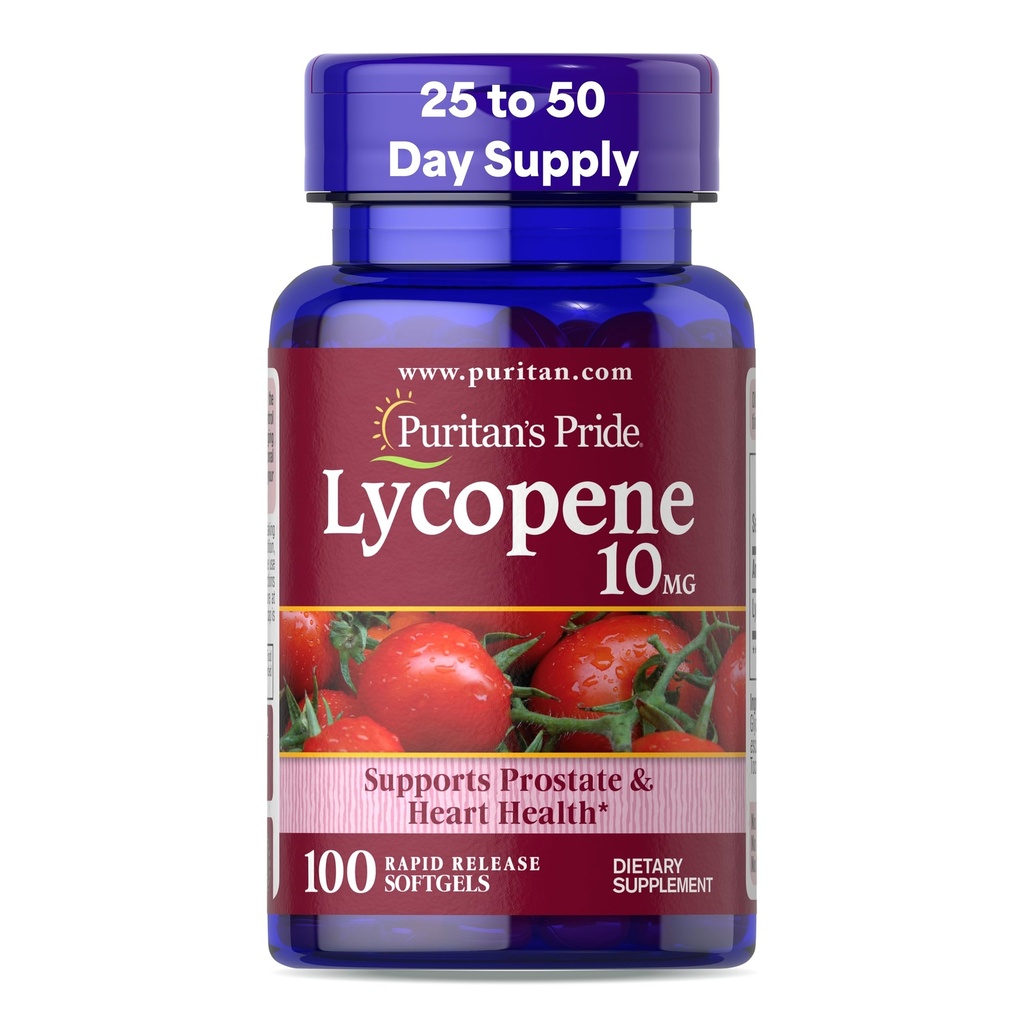 Puritan Pride Premium Lycopen 10 mg, Dietary Supplement for prostata, antioksidant, hjerte helse, og generell helse støtte, 100 Rapid Release Softgels
