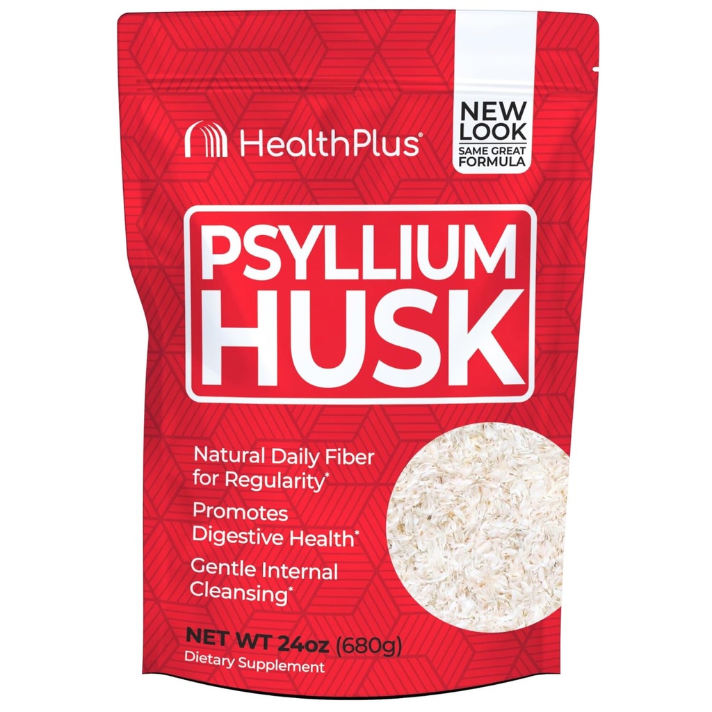 Helse Plus, Psyllium Husk, 24 oz, 96 Serveringer - Naturlig detox, Daglig diett Fiber Supplement, Helsemiddel Relief, Gentle Gut Cleanse, Keto Baking