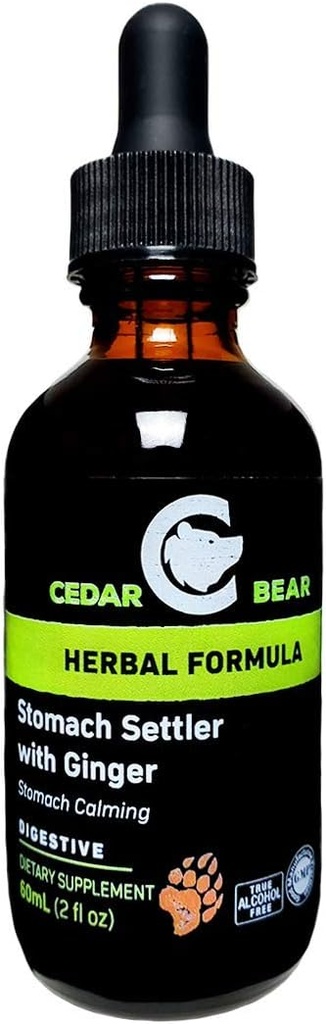 Cedar Bear Mage Settler med Ginger et flytende urtetilskudd som hjelper med å slappe av en Mild Upset Mage 2 Fl Oz