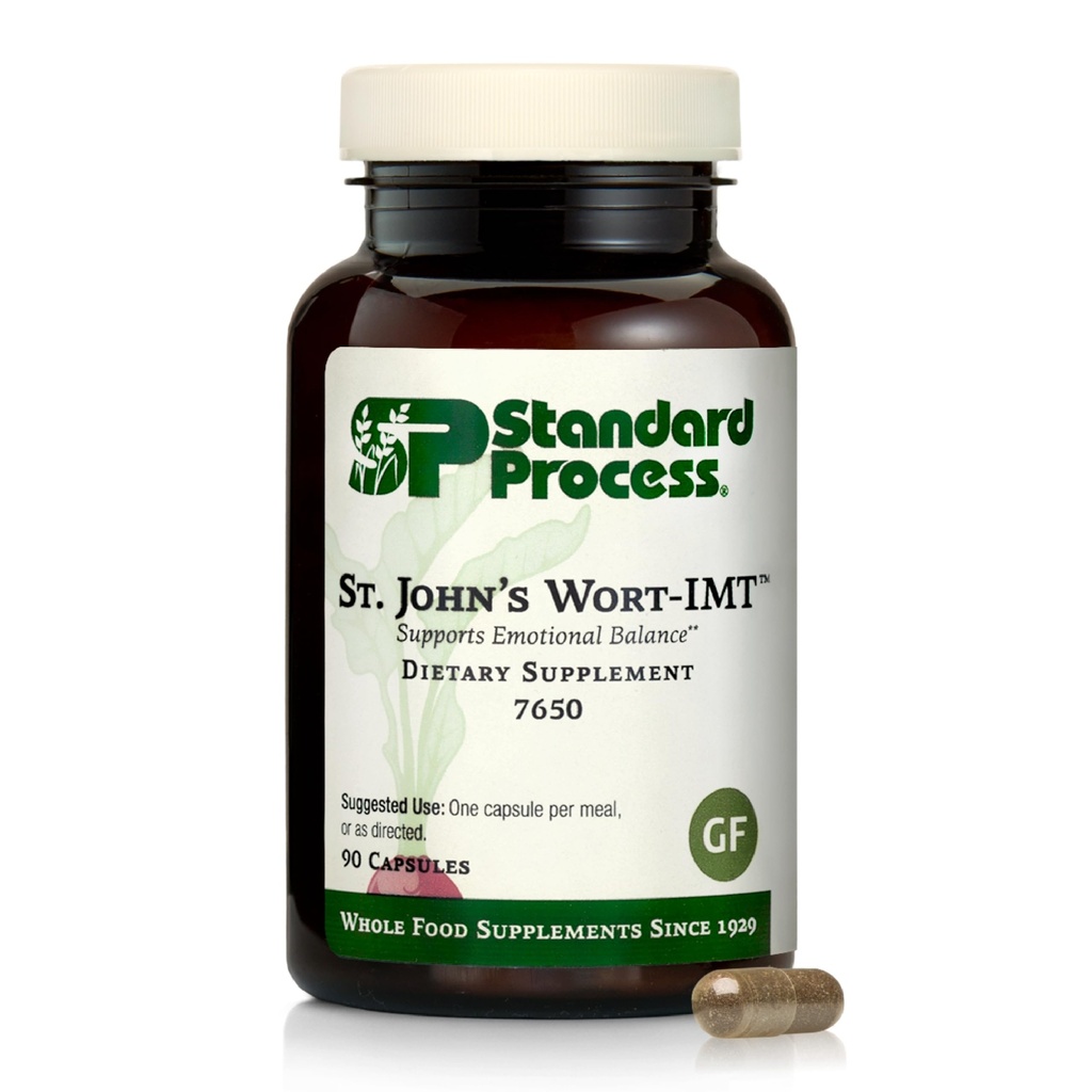 Standard prosess St. John's Wort-IMT - Herbal Supplement for søvn og stress Relief - støtter balanse og avslapping - ikke-smør, ikke-søy og glutenfri - 90 kapsler