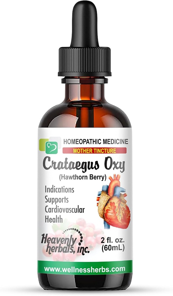 Crataegus Oxyacantha Q - Mor Tinktur – Hawthorn Berry ekstrakt - støtter kardiovaskulær helse og regulere blodsirkulasjon – laget i USA – 2 fl. Oz – Homeopatisk medisin
