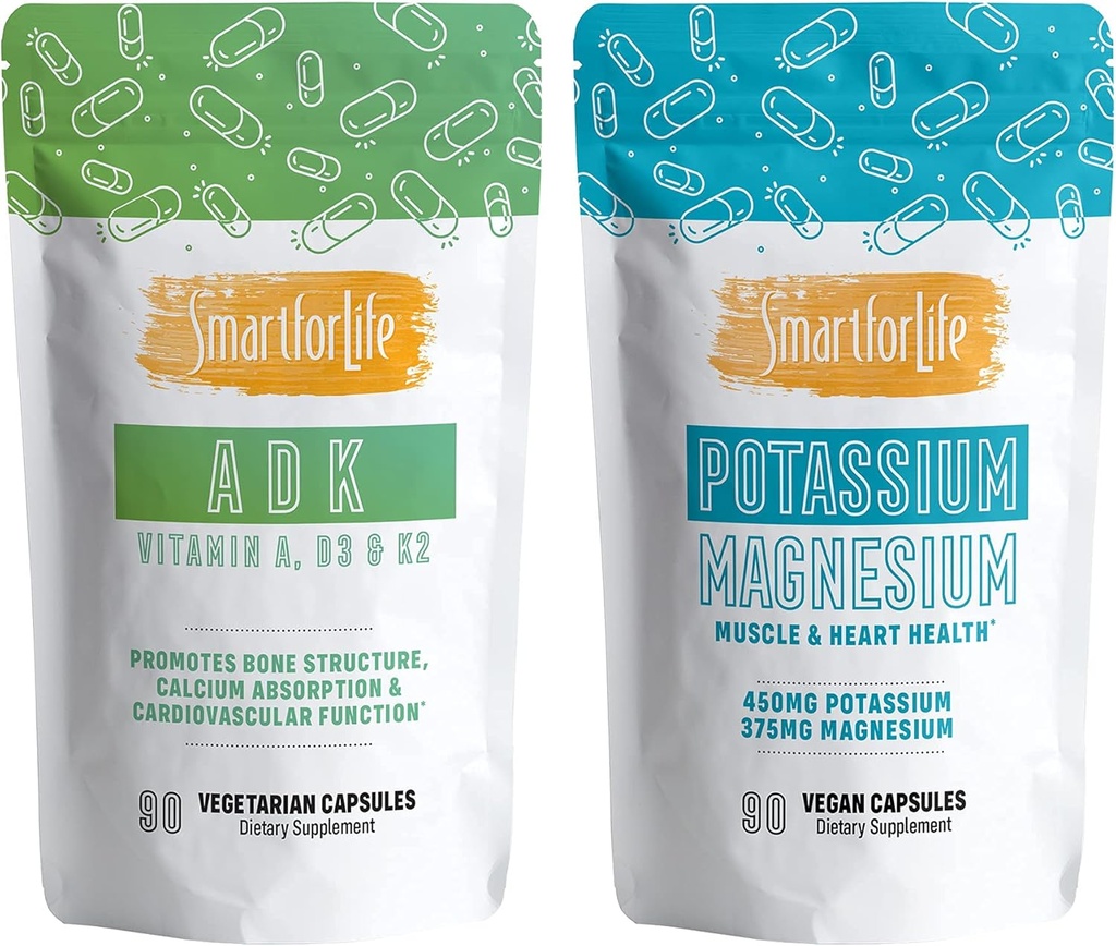 Smart for Liv Kalium Magnesium og vitaminer A,D3, K2 90 telling