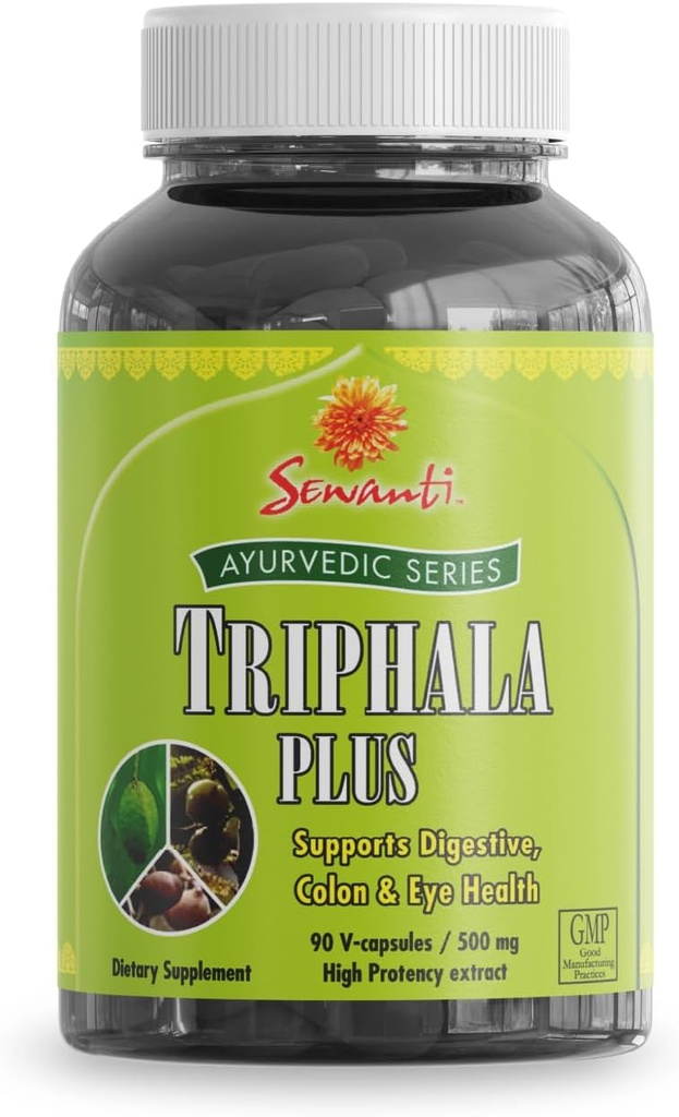 Sewanti Ayurvedic Triphala Capsules - Herbal Formula for Digestive Health - Amla, Bibhitaki, Haritaki - 90 V-kapsler/ 500mg