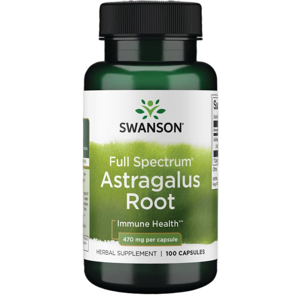 Swanson Astragalus Root - Herbal Supplement fremme immunsystemstøtte - Naturlig formel støtte hjerte og lever helse - (100 kapsler, 470mg Hver)