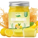 ACEYO (12 OZ) Irsk Sea Moss Gel Organic Raw Vegansk Lemon Flavor 102 Vitaminer og mineraler Wild Harvested Non-GMO Immune Defense Booster Thyroid Digestiv støtte