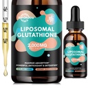 Liposomal Glutathione Supplement - 2000 mg Glutathione flytende dråper med vitamin C, Curcumin & Trans-Resveratrol - Kraftig antioksidant for immunforsvar, hud helse, aldring Defence & Liver Detox - 2 Fl Oz