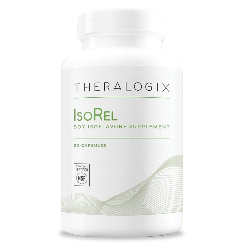 Theralogix IsoRel hele soyabønne ekstrakt Supplement - 90-dagers forsyning - Menopause støtte for å hjelpe varme blits - prostate helsestøtte for menn - NSF sertifisert - 90 kapsler