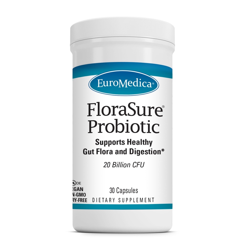 EuroMedica FloraSecure Probiotic - Digestion Supplement til å hjelpe mot anledninger Bloating & Support Gass Reduksjon - Gut Helse støtte Supplement med Bifidobacterium Bifidum - 30 Kapsler