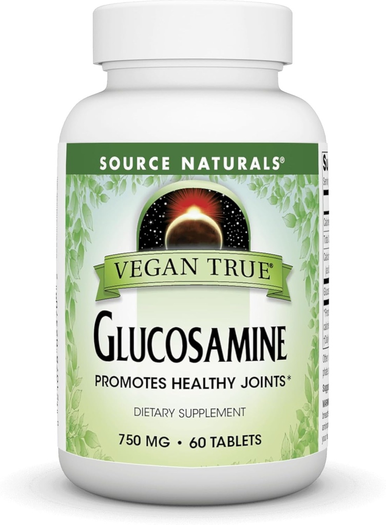 Kilde Naturals Vegan True Glukosamine, fremmer sunne ledd*, 750 mg - 60 tabletter