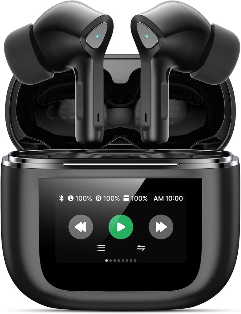 Trådløs ørepropp Bluetooth 5.3 Hodetelefoner 50H Playtime Deep Bass Stereo øret Buds med Mic IPX7 Vanntett komfort lettvekt i øretelefoner for Pad Android/iOS-telefoner Gaver for kvinner menn