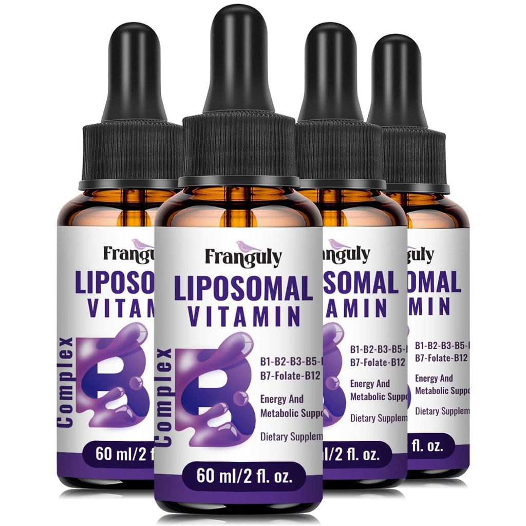 Liposomal Vitamin B kompleks flytende sublingual B-vitaminer Supplement for kvinner Forbedret absorpsjon Metylert B12,B1, B2, B3, B5, B6, Folat, Biotin for energi og immun støtte-8,0 oz