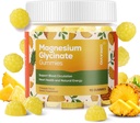 90 Count Magnesium Glycinate Gummies 400mg w/Ashwagandha Supplement - sukkerfri sink Magnesium Glycinat Supplement Ashwagandha Gummies for voksne Pineapple Flavor