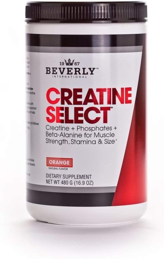 Beverly International Creatine Select with Fosfates, 40 serveringer. En feilaktig kreatinmonohydratformula. Øk muskelstørrelse, styrke, utholdenhet og gjenoppretting. for menn og kvinner. Smaker som Tang