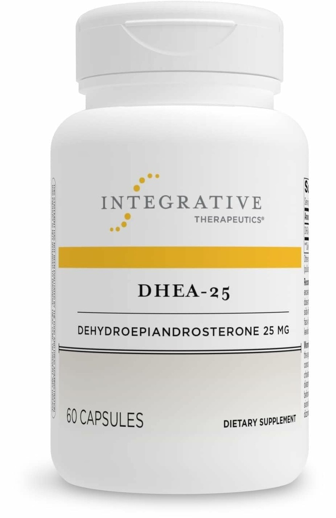 Integrative Therapeutics DHEA-25 - Støttetilskudd for menn og kvinner - Støtte - Vegansk, Glutenfri og Dairy-Free - 60 kapsler (60 Services)